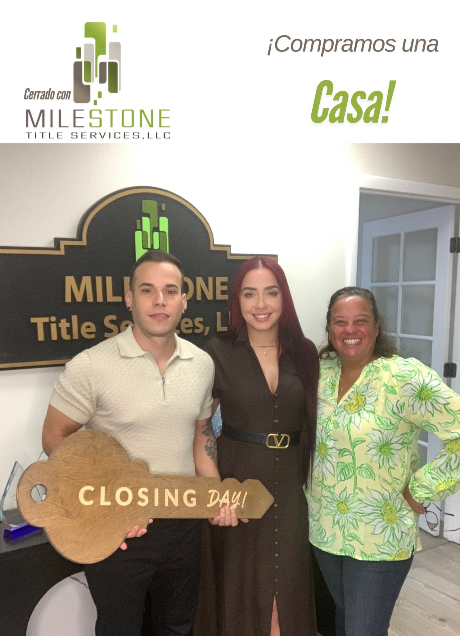Happy homeowner closing