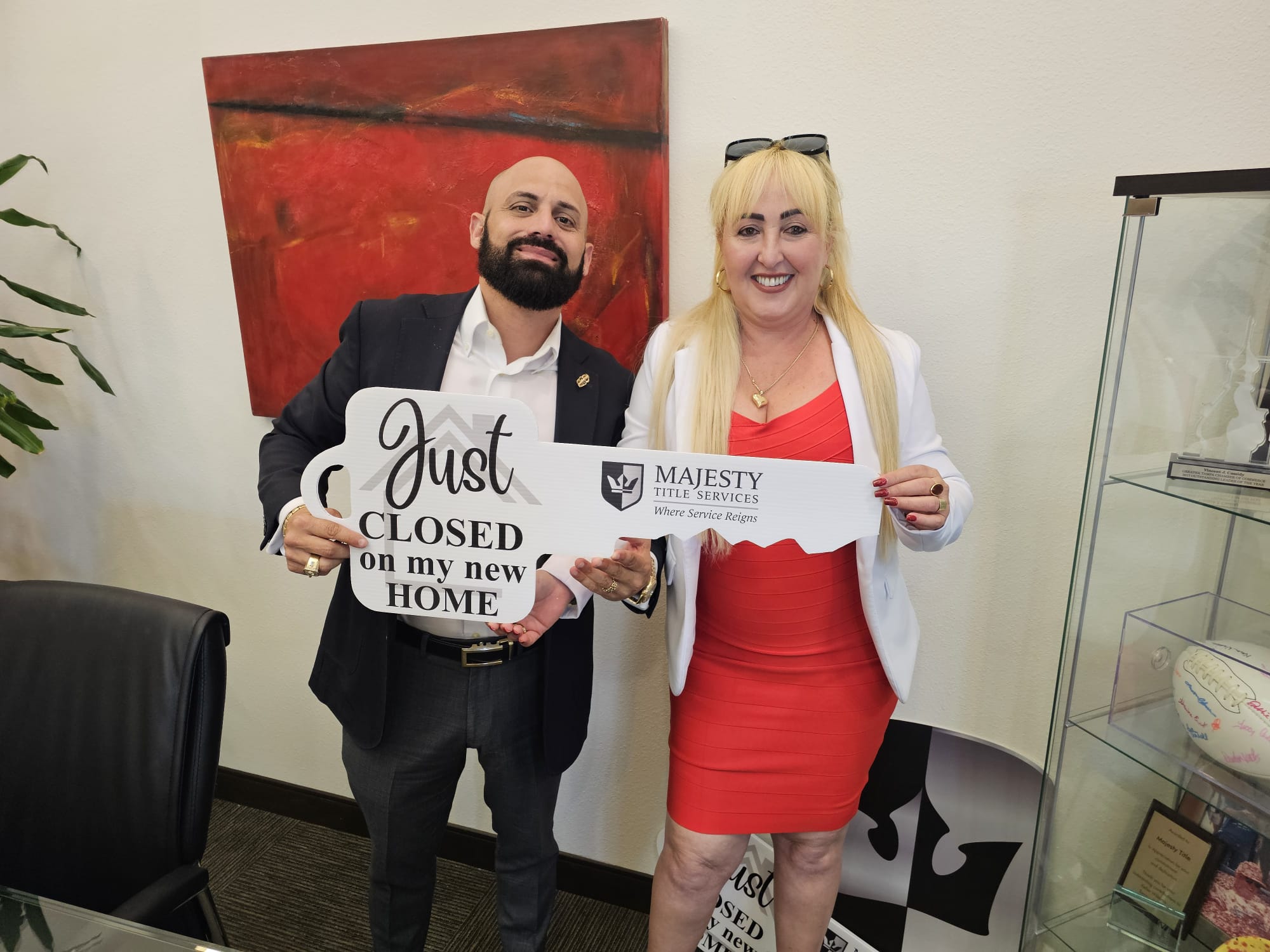 Happy homeowner closing