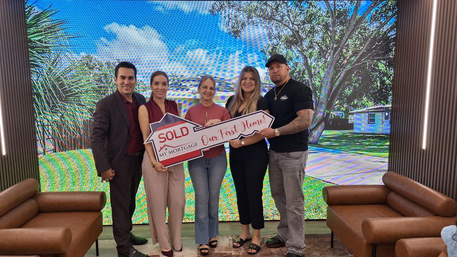 Happy homeowner closing