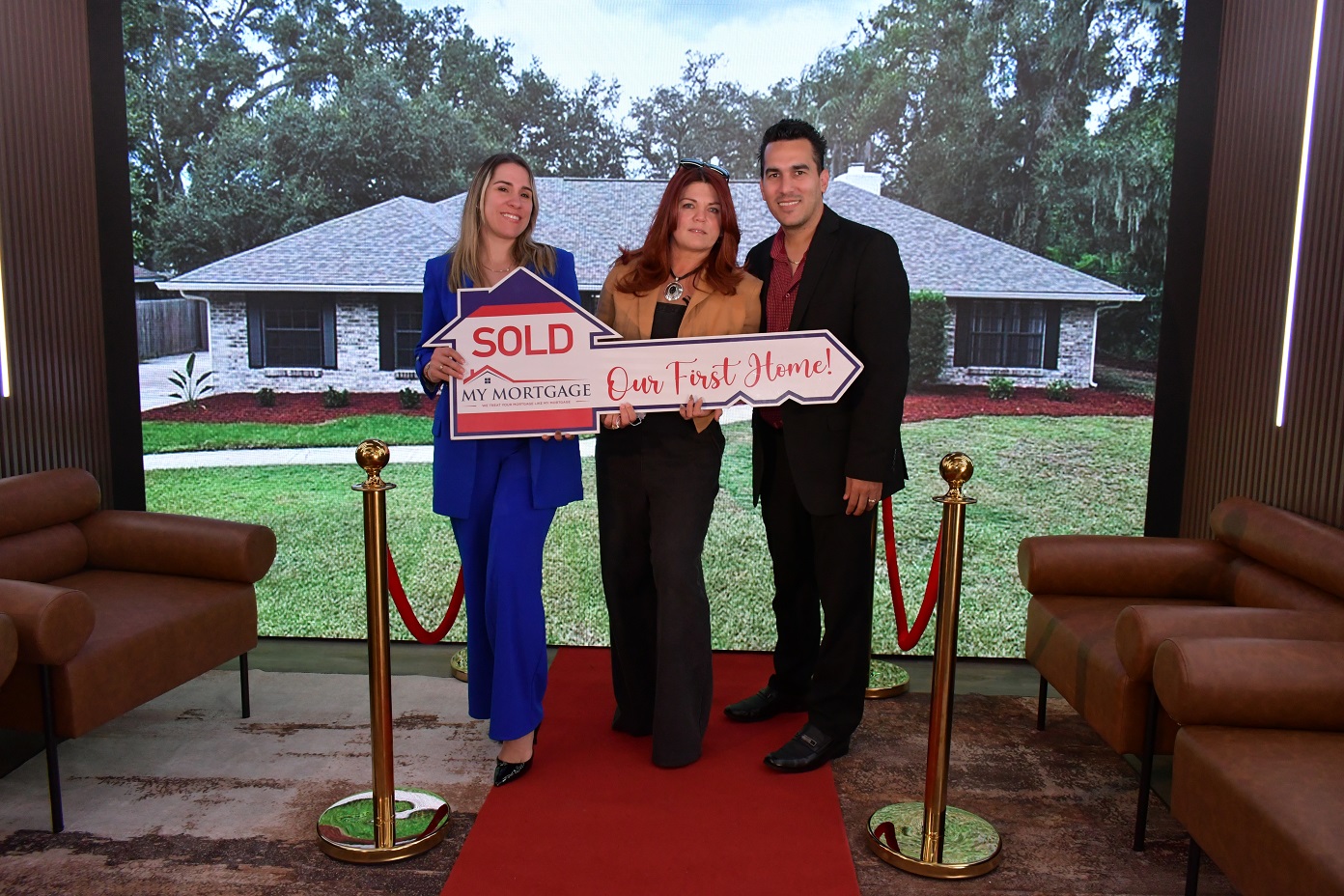 Happy homeowner closing