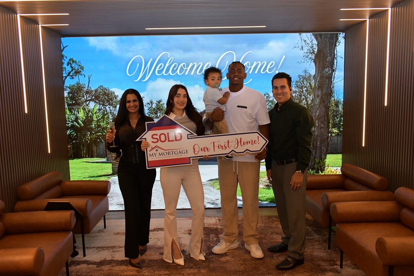 Happy homeowner closing