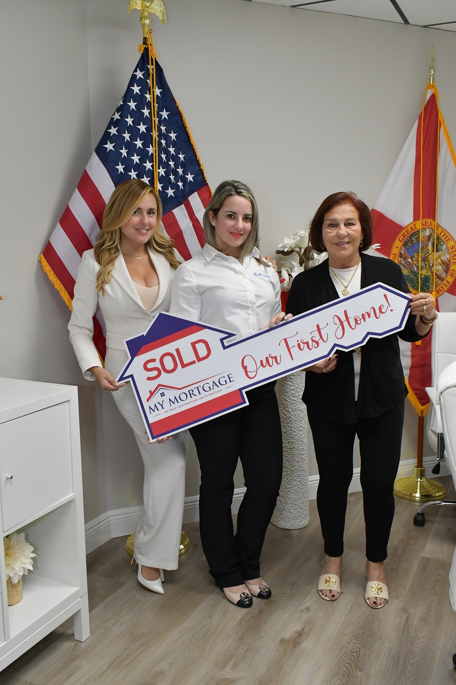 Happy homeowner closing