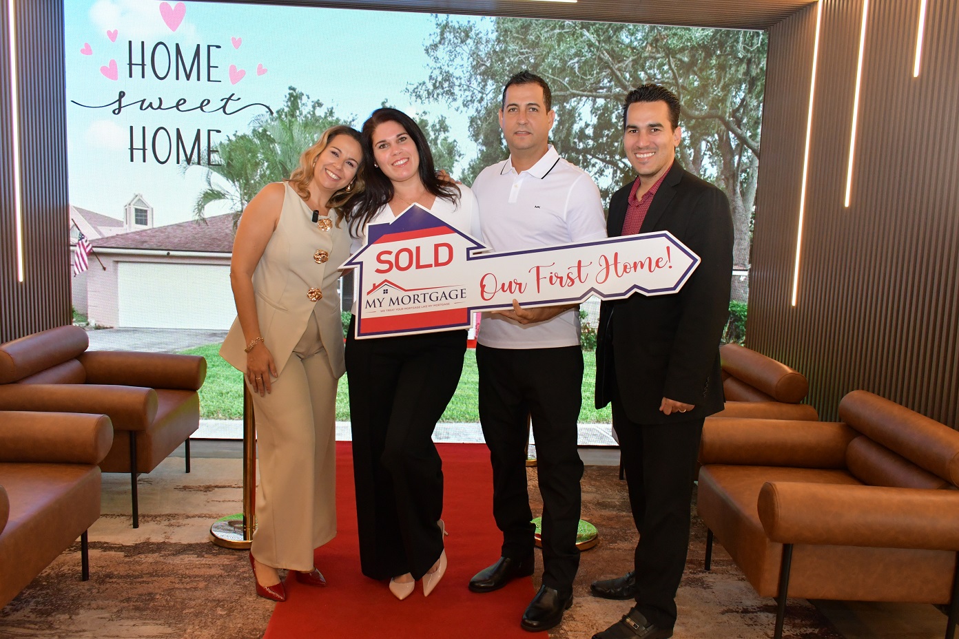 Happy homeowner closing