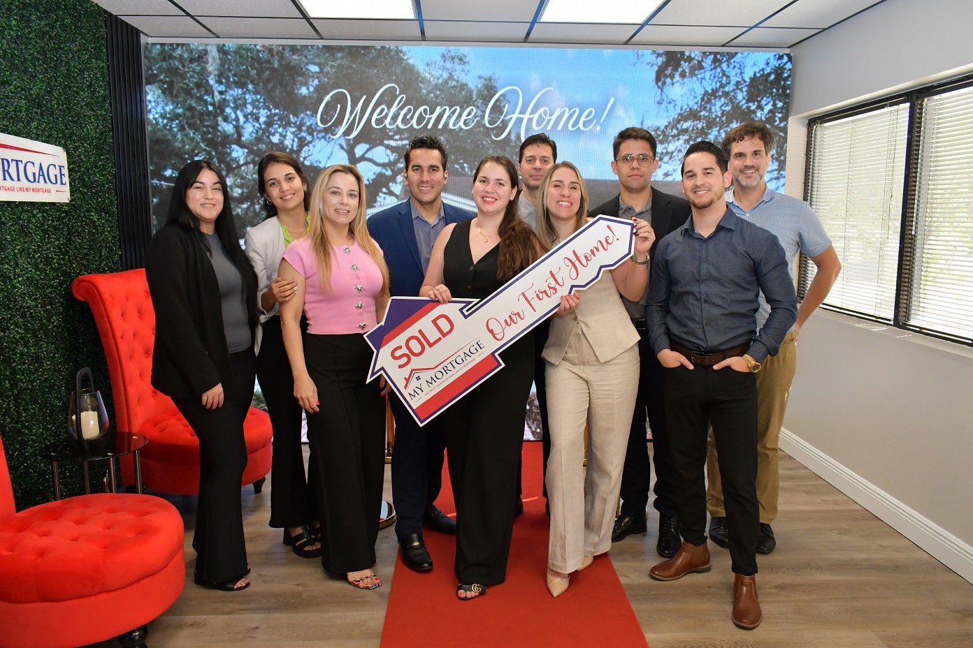 Happy homeowner closing